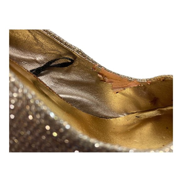 BODY CENTRAL Shoes Womens 6.5M Gold Metallic Platform Stiletto Heels - Picture 8 of 8